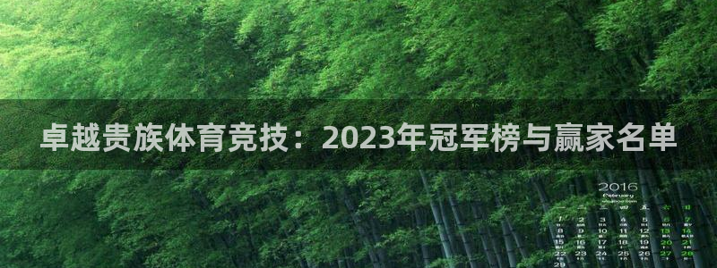 卓越贵族体育竞技：2023年冠军榜与赢家名单